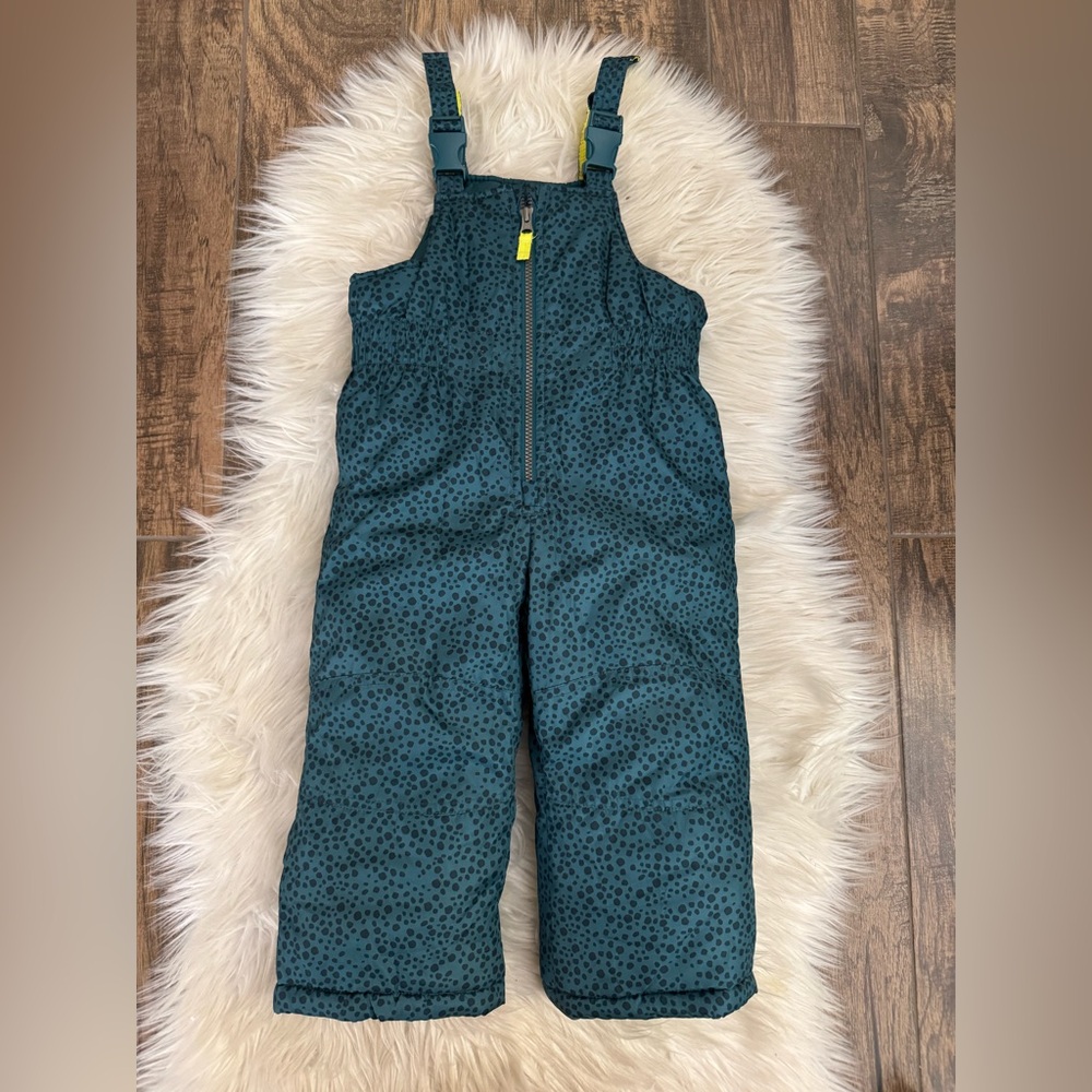 Carter’s Size 3T Teal Green Bib Ski Snow Pants Polka Dot